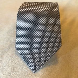 NWOT Ermenegildo Zegna silk black/white/silver geometric tie